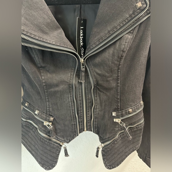 LookBook Store Black Moto Jacket NWT - Picture 3 of 5